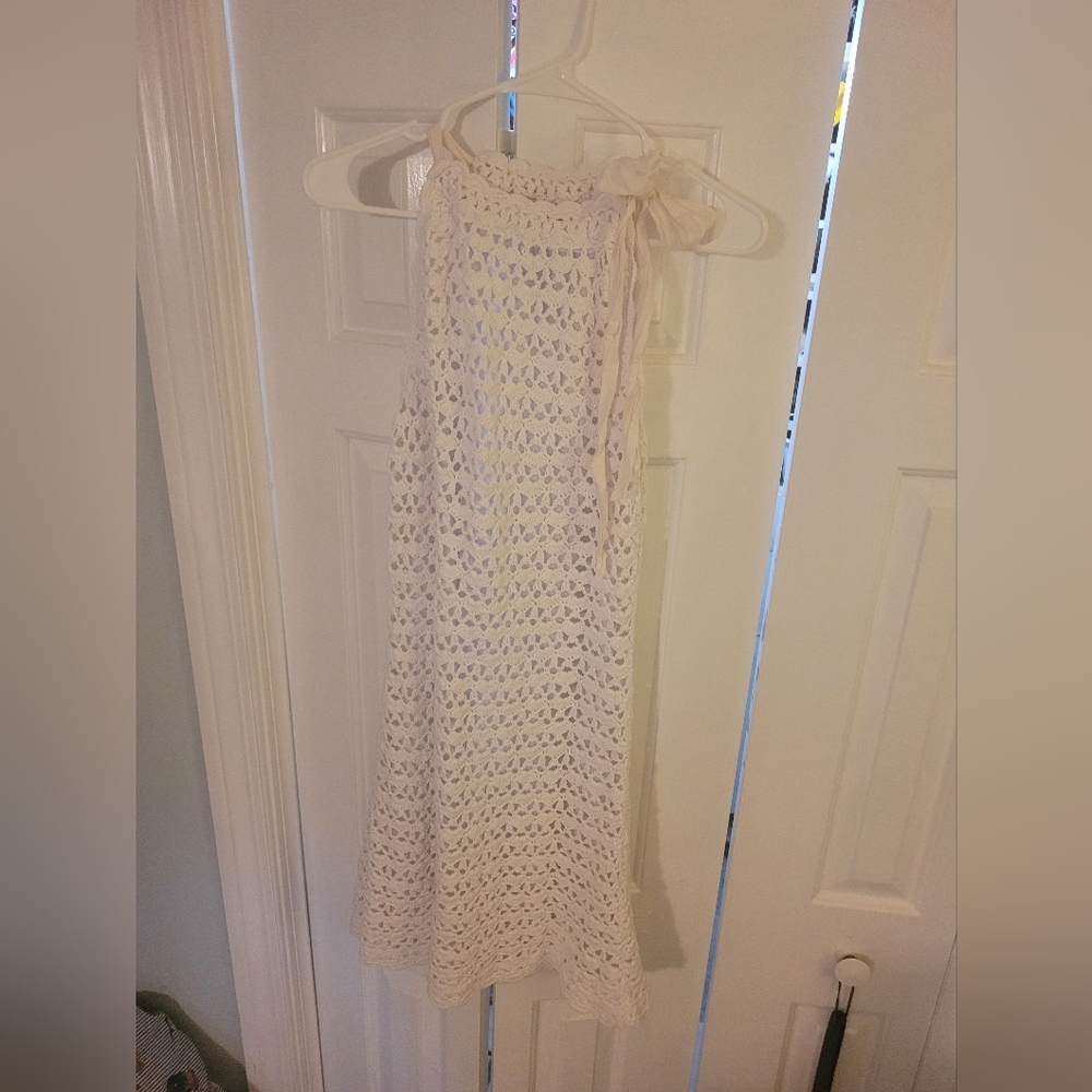 White Crochet Lilly Pulitzer Halter Dress